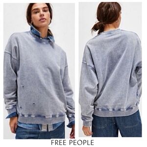 ♥️SALE♥️NWTS-$90 Slouchy/Distressed FREE PEOPLE x Falling Forward Sweatshirt Top